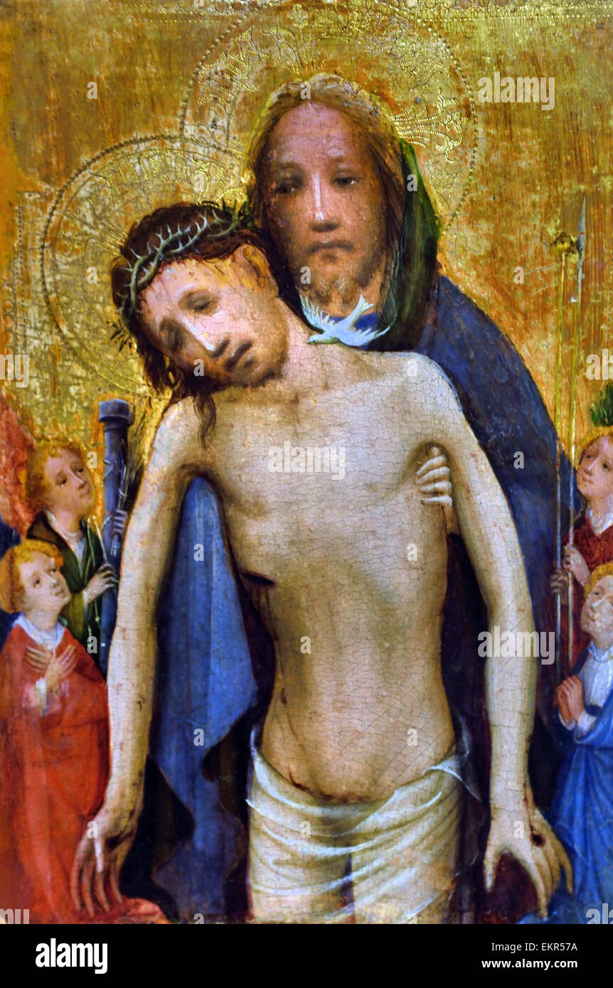 Fragment Diptych: God`s Distress 1415 Meister von ST Laurenz Köln - Master of saint Laurenz Cologne 1415-1430 German Germany Stock Photo
